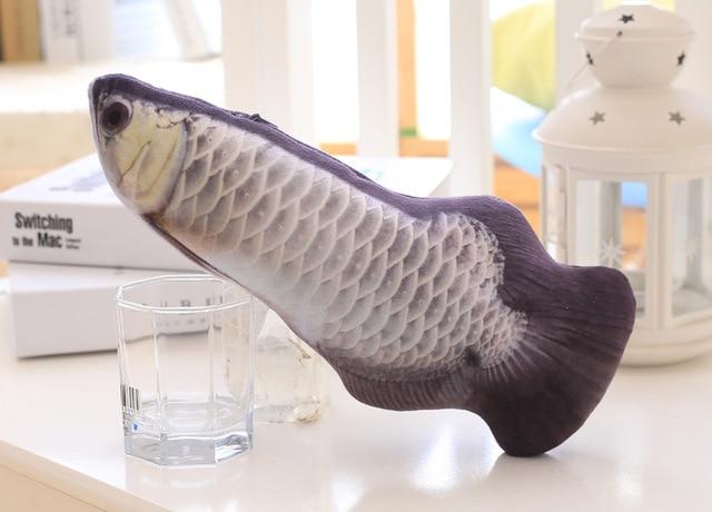 Carrywon Cat Toy Plush Creative 3D Fish Shape Cat Toy Simulation Vivid Fish Thicker Short Plush Stuffed Cats Scratch Chew Toys