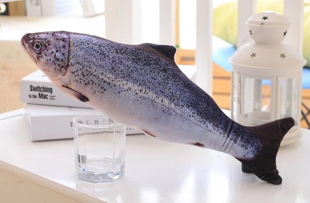 Carrywon Cat Toy Plush Creative 3D Fish Shape Cat Toy Simulation Vivid Fish Thicker Short Plush Stuffed Cats Scratch Chew Toys