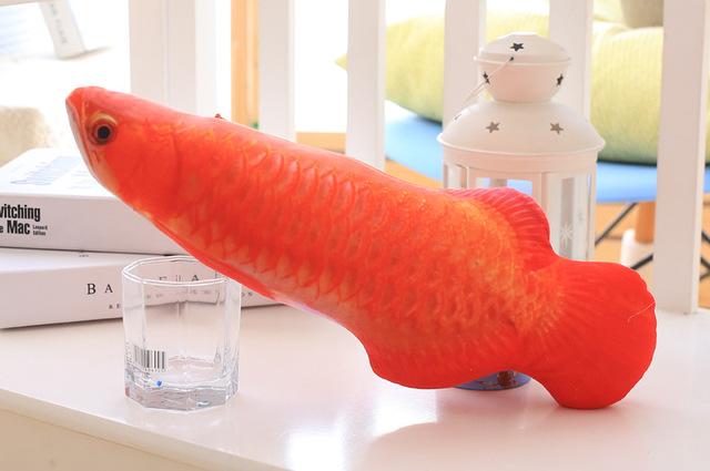 Carrywon Cat Toy Plush Creative 3D Fish Shape Cat Toy Simulation Vivid Fish Thicker Short Plush Stuffed Cats Scratch Chew Toys