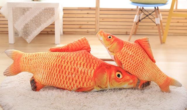 Carrywon Cat Toy Plush Creative 3D Fish Shape Cat Toy Simulation Vivid Fish Thicker Short Plush Stuffed Cats Scratch Chew Toys