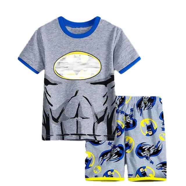 Kids Boys Girls Clothes Baby Pajamas Summer Short Sleeved Set Cartoon Spiderman Minnie Lackey Children's Sleepwear
