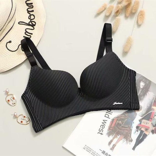 2019 High-end Brand Romantic Temptation Bra Set Women Striped Underwear Set Hot Sale Push Up Seamless Lingerie Female Sets 90C