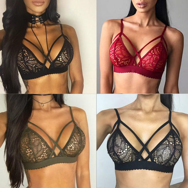 2019 Sexy Lace Bra Tops Women Bustier Bra Floral Lace Sheer Bandage Patch Bralette Unpadded Bra Wiree Lingerie Summer