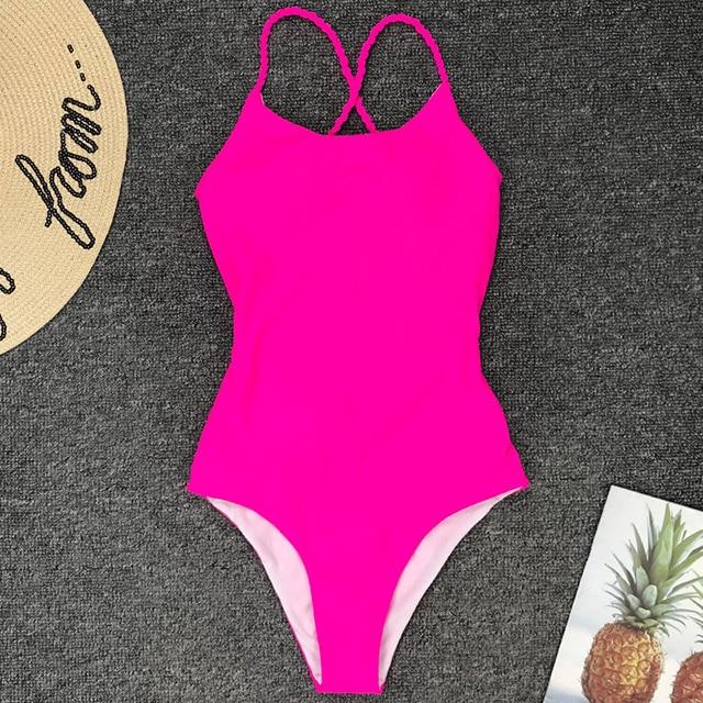 Sexy One Piece Swimsuit Black Monokini Backless Trikini 2018 Swimwear Women Bikinis Thong Triquini Female Bandage Bathing Suits