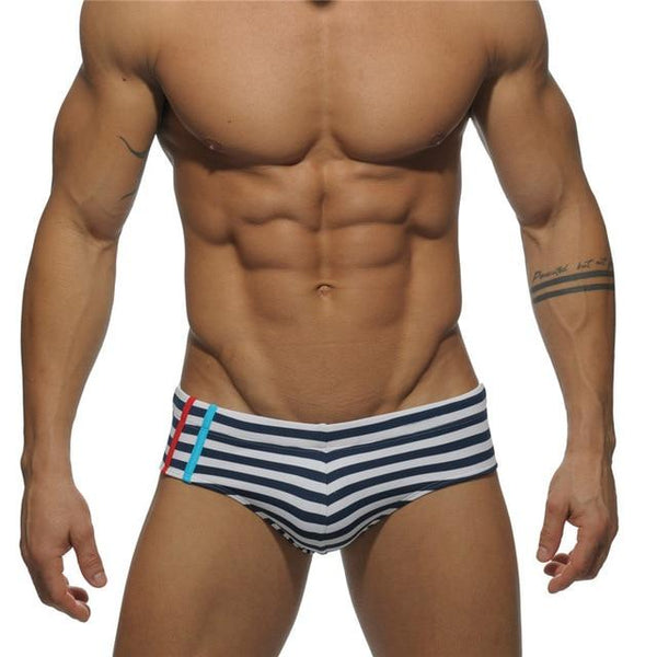 2019 Swimwear Men Summer Mens Swim Briefs Sexy Geometric Beach Surfing Short Pants Striped Bathing Suit for Men