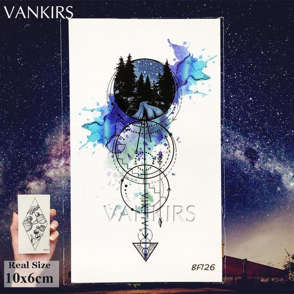 VANKIRS Watercolour Cats Temporary Tattoos Stickers Flash Women Arm Fake Tatoos Kid Stars Unicorn Cartoon Waterproof Tattoo Neck