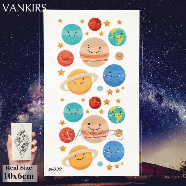 VANKIRS Watercolour Cats Temporary Tattoos Stickers Flash Women Arm Fake Tatoos Kid Stars Unicorn Cartoon Waterproof Tattoo Neck