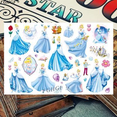 Cartoon cute Princess and pet Child Temporary Body Art Flash Tattoo Sticker 17*10cm Waterproof painless tattoo free shipping