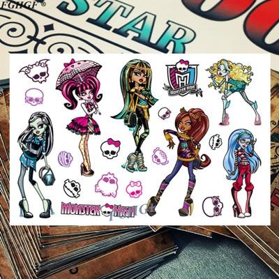 Cartoon cute Princess and pet Child Temporary Body Art Flash Tattoo Sticker 17*10cm Waterproof painless tattoo free shipping