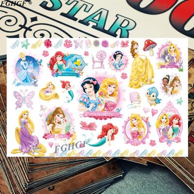 Cartoon cute Princess and pet Child Temporary Body Art Flash Tattoo Sticker 17*10cm Waterproof painless tattoo free shipping