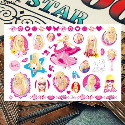 Cartoon cute Princess and pet Child Temporary Body Art Flash Tattoo Sticker 17*10cm Waterproof painless tattoo free shipping