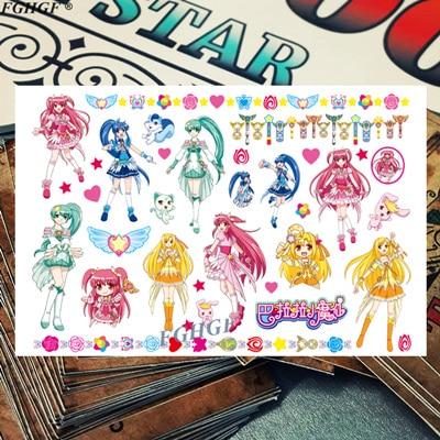Cartoon cute Princess and pet Child Temporary Body Art Flash Tattoo Sticker 17*10cm Waterproof painless tattoo free shipping