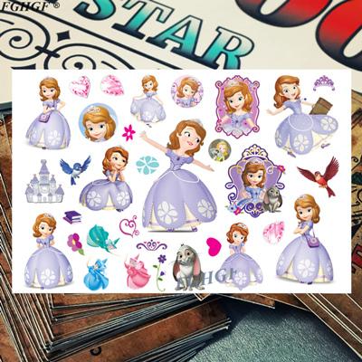 Cartoon cute Princess and pet Child Temporary Body Art Flash Tattoo Sticker 17*10cm Waterproof painless tattoo free shipping
