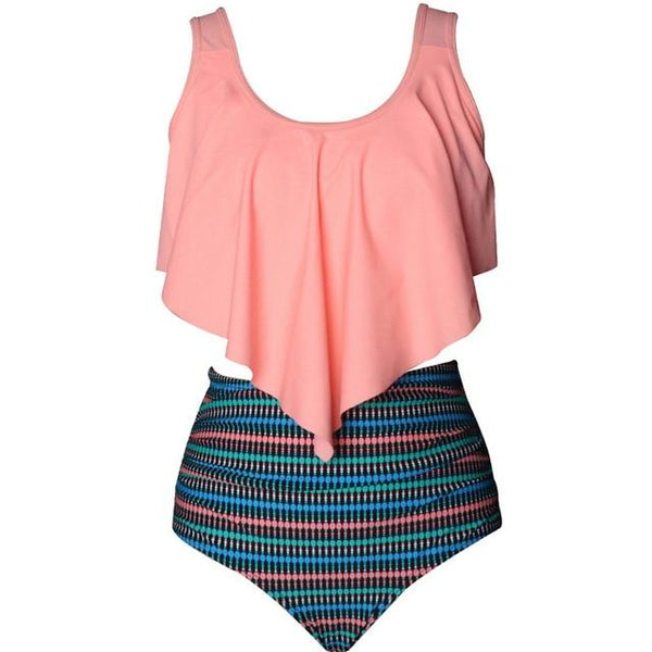 Two Piece Parent-child Swimwear High Waist Sling Mother Daughter Swimsuit Women Girl Family Matching Clothes Bathing Suit Bikini