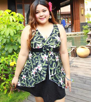 4XL-12XL Big Size Swimsuit Women One Piece Floral Print Plus Size Swimwear Fat Boxers Swim Suit Ladies Large Size Swimming Suit