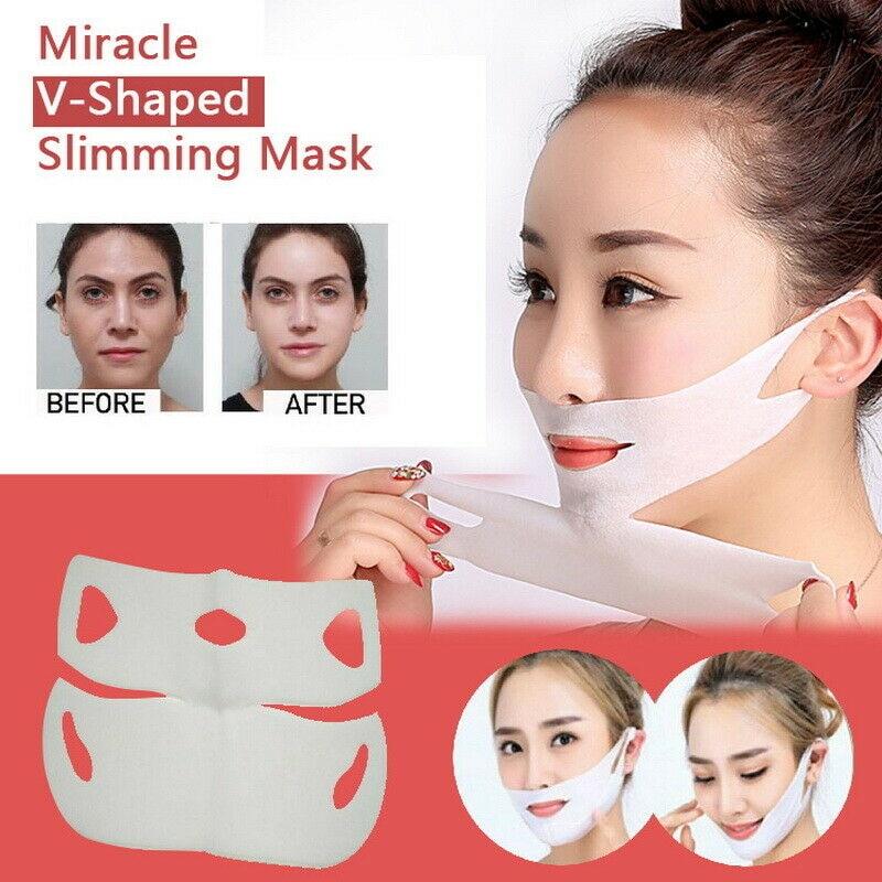 Miracle V-Shaped Lifting Facial Neck Mask Eliminate Edema Firming Thin Slimming Bandage Peel-off Mask Skin Care TSLM1