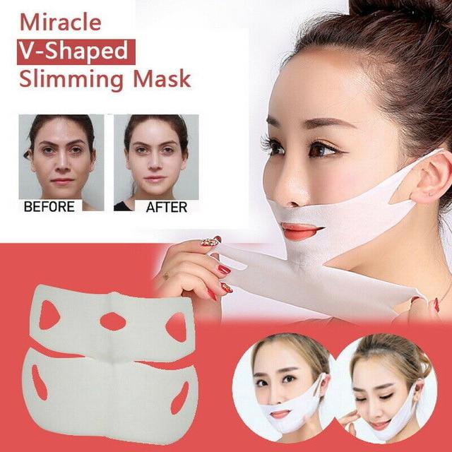 Miracle V-Shaped Lifting Facial Neck Mask Eliminate Edema Firming Thin Slimming Bandage Peel-off Mask Skin Care TSLM1