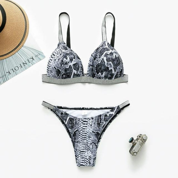 In-X Sexy thong bikini 2019 High cut swimsuit Silver push up bikini Shiny brazilian swimwear women bather Underwire Bathing suit