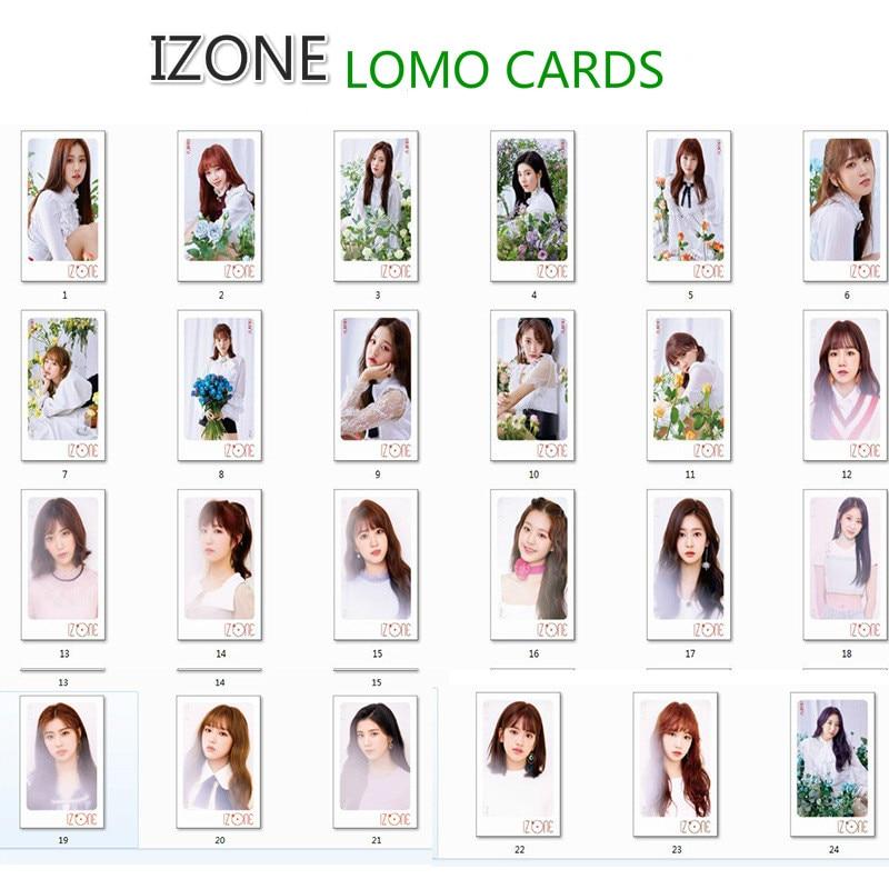 [MYKPOP]IZONE LOMO Cards 45pcs/set with Wood Clips and Hemp Rope Paper Photo Card KPOP Fans Collection SA18110402