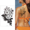 Big Flower arm tattoo Temporary Tattoo Sticker Sparrow/Magpie Fake Tatoo Sleeve Flash Tatto Waterproof Body Art Women sexy girls