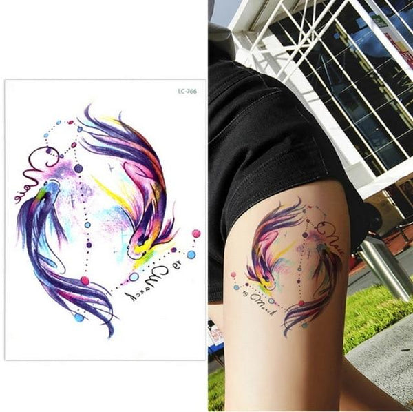 Big Flower arm tattoo Temporary Tattoo Sticker Sparrow/Magpie Fake Tatoo Sleeve Flash Tatto Waterproof Body Art Women sexy girls