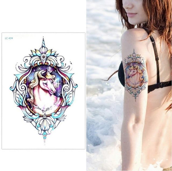 Big Flower arm tattoo Temporary Tattoo Sticker Sparrow/Magpie Fake Tatoo Sleeve Flash Tatto Waterproof Body Art Women sexy girls