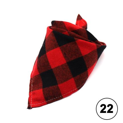 Dog Bandana Washable Reversible Triangular Plaid Adjustable Cat Puppy Pet Scarf Kerchief Accessories Fit Small Medium Large Dogs