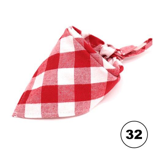 Dog Bandana Washable Reversible Triangular Plaid Adjustable Cat Puppy Pet Scarf Kerchief Accessories Fit Small Medium Large Dogs