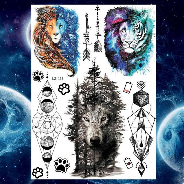 Black Diamond Geometry Owl Temporary Tattoo Sticker WOmen Fake Henna Waterproof Tattoo Decals 21*15CM Crystal Body Art ARm Tatoo