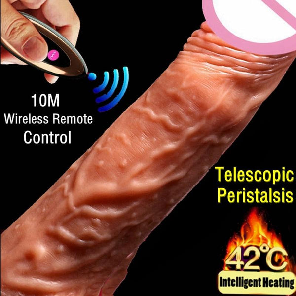 Remote Vibrator Telescopic Vibrators Huge Realistic Dildos Vibrator Heating Skin Feeling Realistic Penis Super Huge Big Dildo.