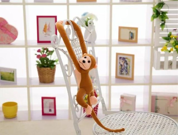 60CM Kawaii Long Arm Tail Monkey Stuffed Doll Plush Toys Curtains Baby Sleeping Appease Animal Doll Birthday Gifts