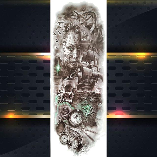 Sexy Wolf Full Flower Arm Temporary Tattoo Stickers For Men Body Art Sleeve Tattoo Decals Girl Women Waterproof Tatoo Fox Legs