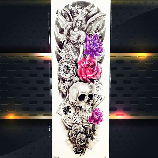 Sexy Wolf Full Flower Arm Temporary Tattoo Stickers For Men Body Art Sleeve Tattoo Decals Girl Women Waterproof Tatoo Fox Legs