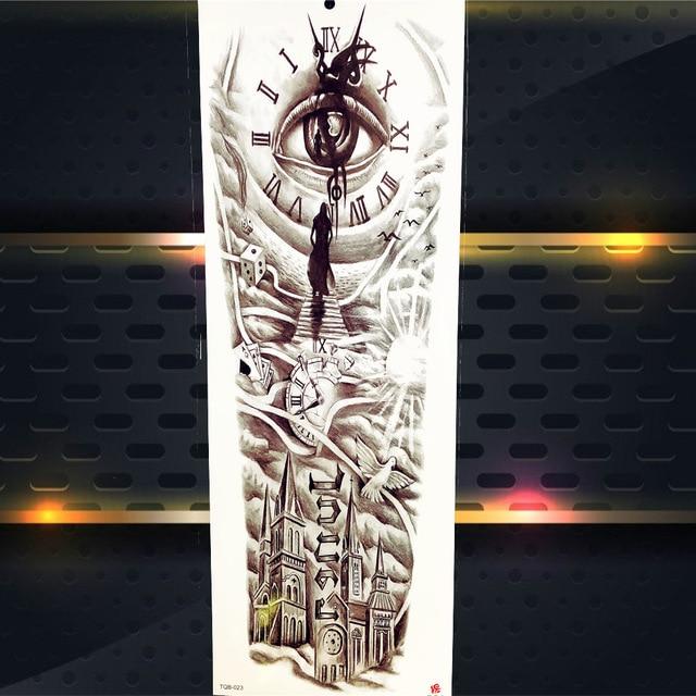 Sexy Wolf Full Flower Arm Temporary Tattoo Stickers For Men Body Art Sleeve Tattoo Decals Girl Women Waterproof Tatoo Fox Legs