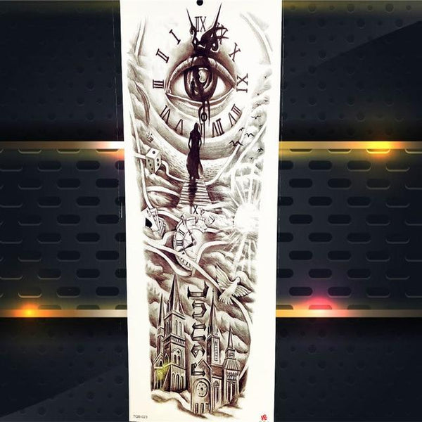 Sexy Wolf Full Flower Arm Temporary Tattoo Stickers For Men Body Art Sleeve Tattoo Decals Girl Women Waterproof Tatoo Fox Legs
