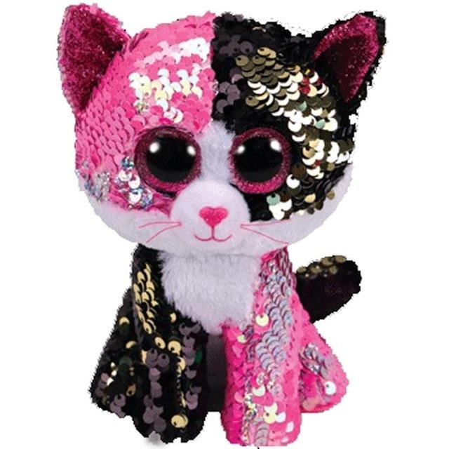 Ty Beanie Boos Flippables Animal Plush Toys Doll Malibu The Cat Moonlight The Owl Jewel the Fox Best Christmas 15cm