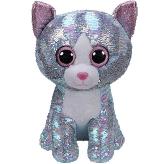 Ty Beanie Boos Flippables Animal Plush Toys Doll Malibu The Cat Moonlight The Owl Jewel the Fox Best Christmas 15cm