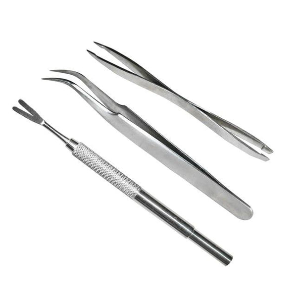 2pcs/Set Pet Dog Flea Remover Tick Removal Tool Stainless Steel Double Head Fork Tweezers Clip Dogs Cat Puppy Supplies
