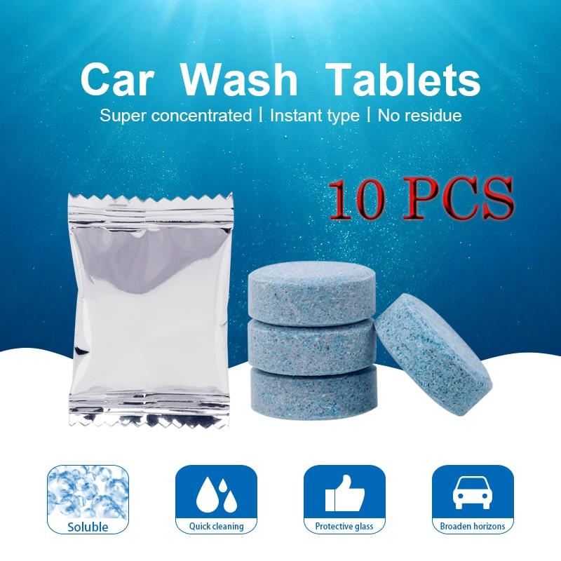 10pcs = 40L water Car Windshield Glass Washer Cleaner Compact Effervescent Tablets Detergent Car Beauty Tool Car Accessaries
