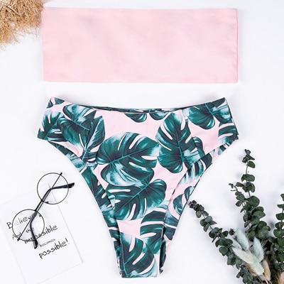 Sexy Bandeau Bikini 2019 Women Bikini Set Print Swimwear Somen Bathing Suit Push Up Female Swimsuit Swimming Beach Wear