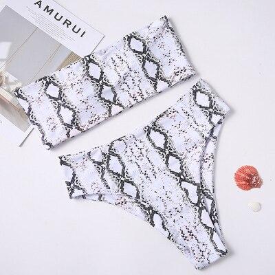 Sexy Bandeau Bikini 2019 Women Bikini Set Print Swimwear Somen Bathing Suit Push Up Female Swimsuit Swimming Beach Wear