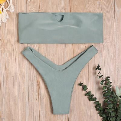 Sexy Bandeau Bikini 2019 Women Bikini Set Print Swimwear Somen Bathing Suit Push Up Female Swimsuit Swimming Beach Wear