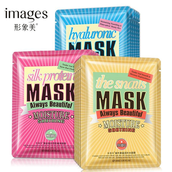 IMAGES Beauty tender skin moisturizing Hyaluronic acid Face mask Oil-control Anti-Aging Whitening facial mask  sheet mask