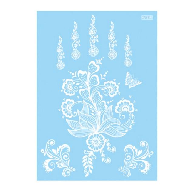 Lace Tattoo Sticker White Lace Necklace Flower Left Temporary Tattoo Sticker Body Art Paint Waterproof For Wedding