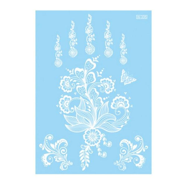 Lace Tattoo Sticker White Lace Necklace Flower Left Temporary Tattoo Sticker Body Art Paint Waterproof For Wedding