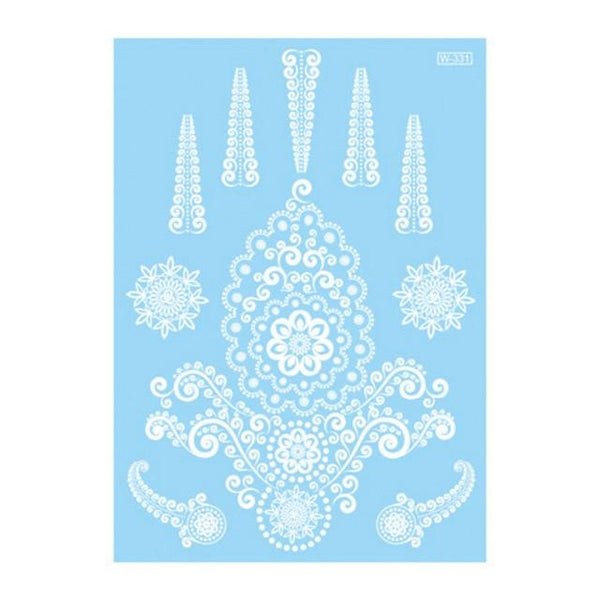 Lace Tattoo Sticker White Lace Necklace Flower Left Temporary Tattoo Sticker Body Art Paint Waterproof For Wedding