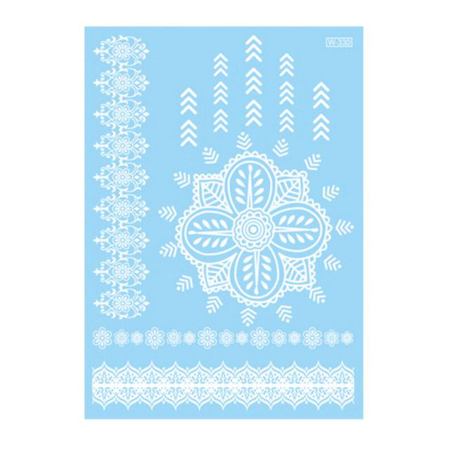 Lace Tattoo Sticker White Lace Necklace Flower Left Temporary Tattoo Sticker Body Art Paint Waterproof For Wedding