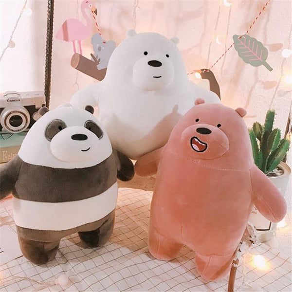 25cm Kawaii Panda We Bare Bears Plush Toy Cartoon Bear Stuffed Grizzly Gray White Bear Panda Doll Kids Love Birthday Gift