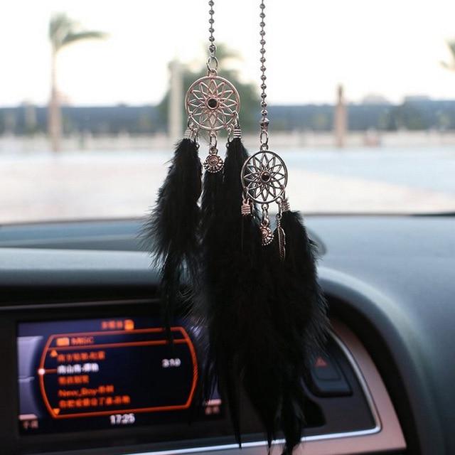 Car Pendant Accessories Hand-woven Pendant Feather Dream Catcher Interior Decoration Pendant Style Home Wall Decoration Feather
