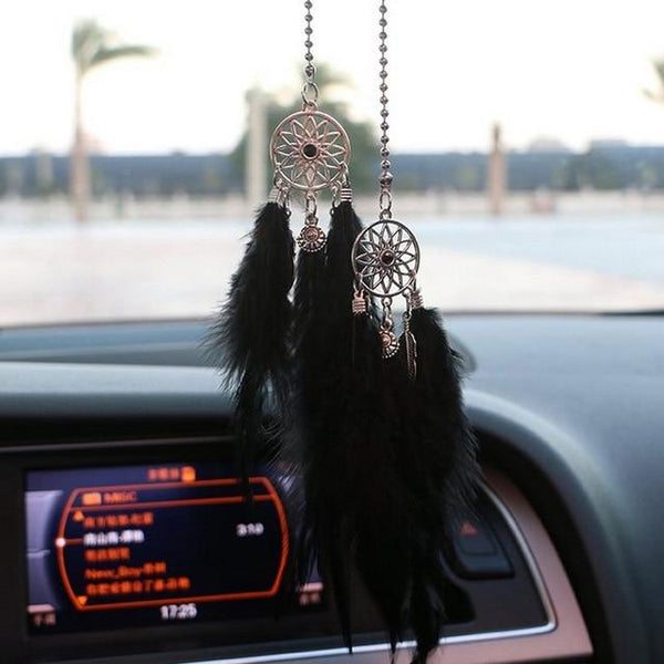 Car Pendant Accessories Hand-woven Pendant Feather Dream Catcher Interior Decoration Pendant Style Home Wall Decoration Feather